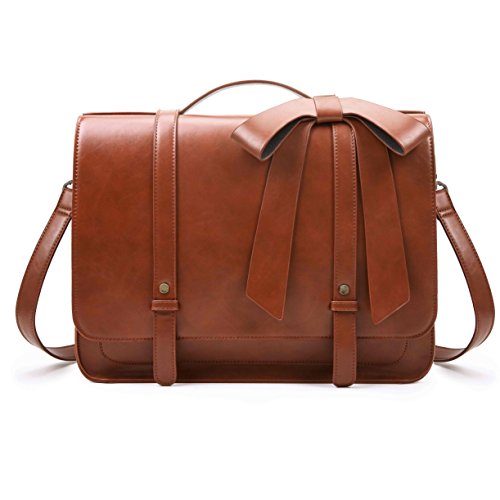 ECOSUSI Women's Briefcase PU Leather 14 inch Laptop Backpack Shoulder Satchel Computer Bag