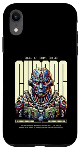 Coque iPhone XR Code 384Y 3 AB Neo Terra Bioroid pour fans de culture mecha et cyborg