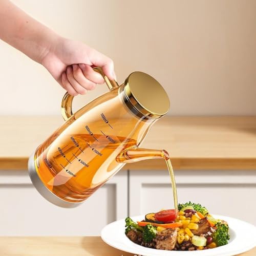 Botella de aceite de vidrio de 1000 ml termorresistente con escala de medición precisa 7