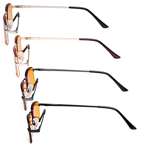 Image of Eyekepper 4 Pack Reading Glasses Blue Light Blocking Memory Titanium Bridge Computer Readers