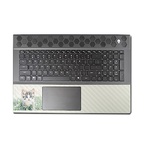 Image of MightySkins Carbon Fiber Skin Compatible with Alienware M18 R1 (2023) Full Wrap Kit - Blue Eyed Kitten | Protective, Durable Textured Carbon Fiber Finish | Easy to Apply | Made in The USA