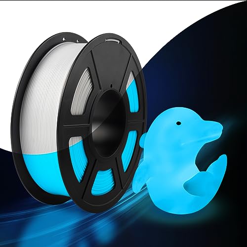 Image of SUNLU Glow in The Dark PLA Filament, Neatly Wound Luminous PLA 3D Printer Filament 1.75mm Dimensional Accuracy + /- 0.02mm, Fit Most FDM 3D Printers, 1kg Spool (2.2lbs), (White PLA, Glow Blue)