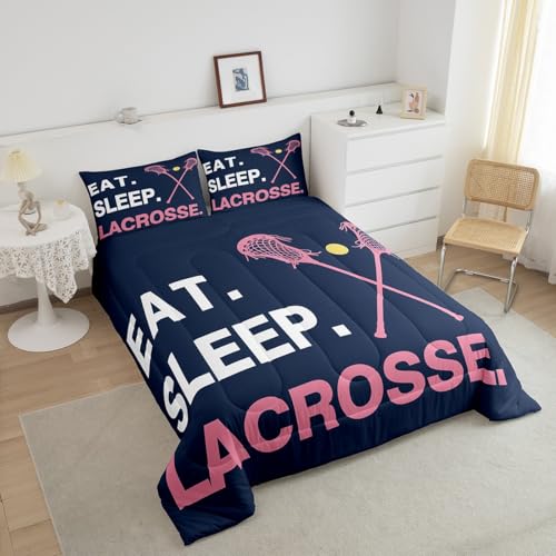 Image of Feelyou Lacrosse Bedding Set Queen Size 3Pcs for Girls Boys Kids