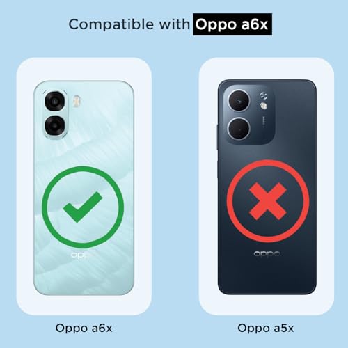 Image of Pikkme Back Cover for Oppo A6X 5G PC + TPU Clear Transparent Raised Edges Shockproof Protective Phone Bumper Case (Transparent)