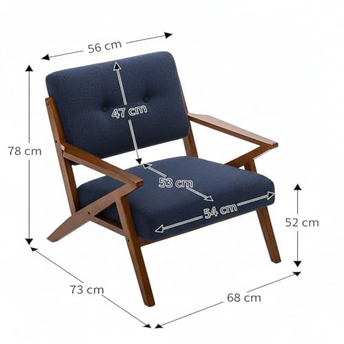Image of Premium Sheesham Wood Arm Chair with Cushion || Cane Chairs for Balcony || Wooden Chairs for Living Room Furniture, Dining Chair Back Support Armrest Chair Garden Chairs Outdoor, Brown Finish