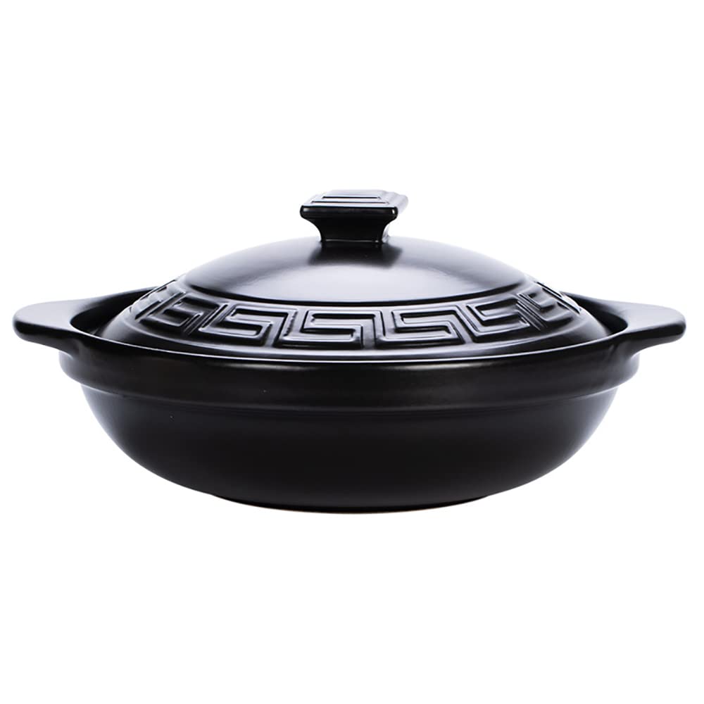 Soup Bowl,Ceramic Soup Serving Pot,Clay Pot For Cooking, Korean Stone Pot With Lid, Ceramic Casserole Hot Pot Bibimbap And Soup, Chinese Casserole Clay Cooking Pot(750ml)