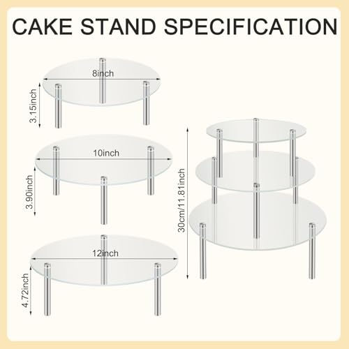 Support à gâteau transparent en acrylique robuste de qualité supérieure