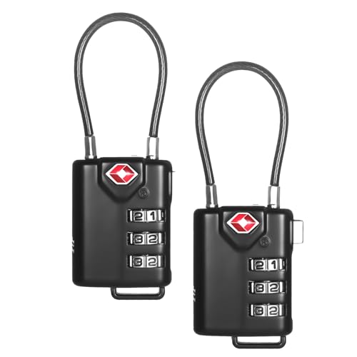 Image of TSA Locks for Luggage, 2 PCS, Small Combination Lock | TSA Approved, For Locker, Travel Suitcase, Gun Case, Backpack Zipper, Ammo Can, Includes 2PCS Spare 007 Master KEY