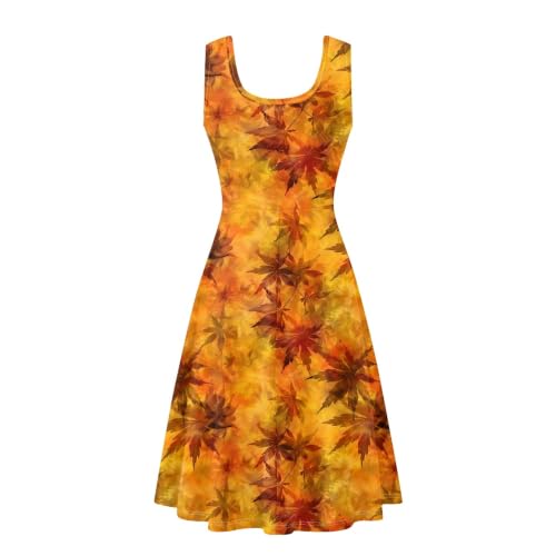 Image of TOADDITDO Women's Sleeveless O Neck Beach A-Line Party Coctail Tank Dresses Flared Sundress