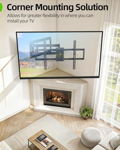 Image of USX Mount Long Arm TV Wall Mount for Most 50-100 inch TV 40 Inch Extension Full Motion TV Mount,Pre-Assembled Wall Mount with Swivel and Tilt Up to 150lbs Fits 8″ /12″ /16″ /24″ Studs VESA 900x600mm
