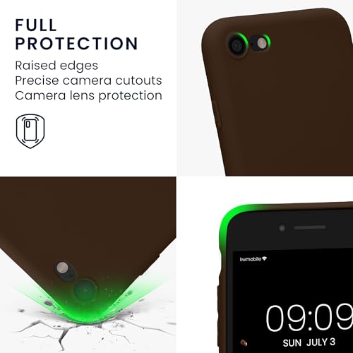 Image of kwmobile Slim TPU Case for iPhone SE 2020 /2022, 7 /8 - Matte Chocolate