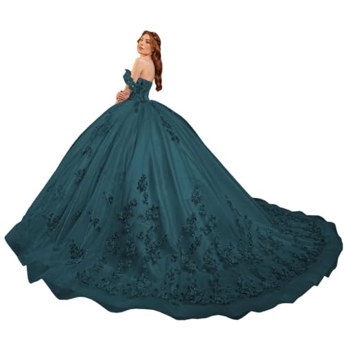 Off Shoulder Quinceanera Dresses Puffy Tulle Ball Gowns Sweet 16 Dresses Lace Appliques Prom Dress Quince Dresses