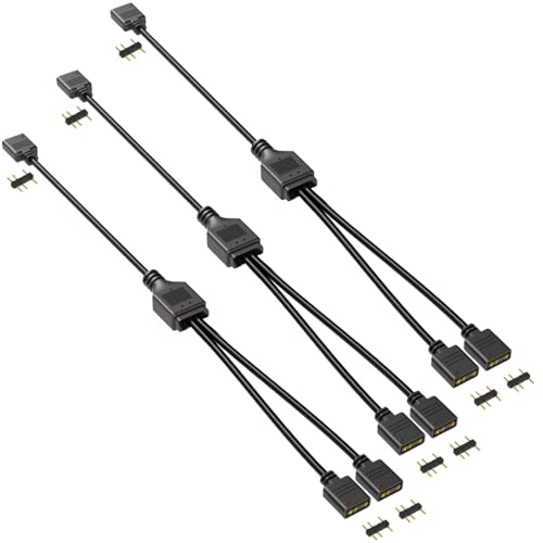 Gebildet Cable Divisor ARGB 1 a 2, 5V, 3 Pines, Direccionable RGB, Cable de Extensión, Cable de Sincronización LED ARGB para Extender Ventiladores ARGB de PC o Series LED