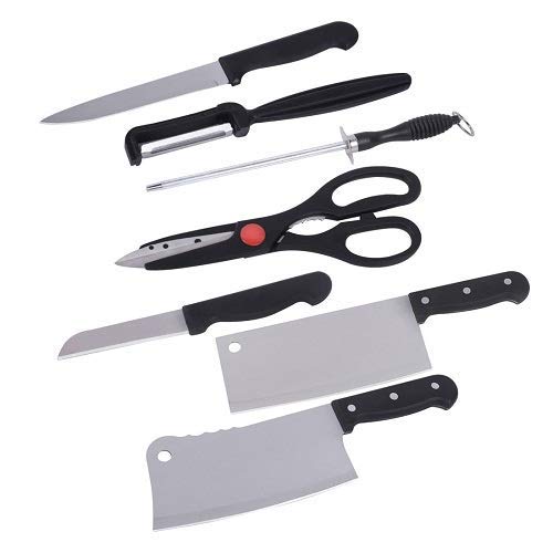 shopper 52.com Stainless Steel Kitchen Knife Knives Set with Knife Scissor 6 Piece Starter Set (Small, Multicolour) 7 Piece