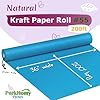 PerkHomy 36" x 2,400" (200') Lake Blue Kraft Paper Roll for Craft Bulletin Board Paper Art Table Covering Crafting Gift Wrapping Bouquet Packing Parcel 80GSM 55LB (Lake Blue, 36" x 200') #1
