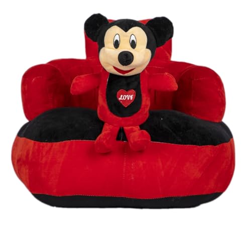 Image of AVS Cute Baby Sofa Seat Elephant Design Plush Cushion and Chair for Babies and Kids Birthday Gift Comfort Baby Supporting Seat Soft Plush Cushion and Chair for Kids(PinkBlue)