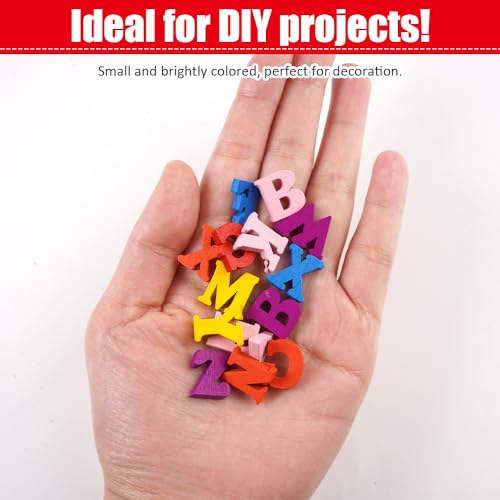 400 Stück Bunte Holzbuchstaben Klein (A-Z) 15mm Buchstaben zum Basteln Porenfreies Design Wiederverwendbar für DIY Projekte, Kinderlernen, Scrapbooking, Hochzeitsdeko, Fördert die Kreativität