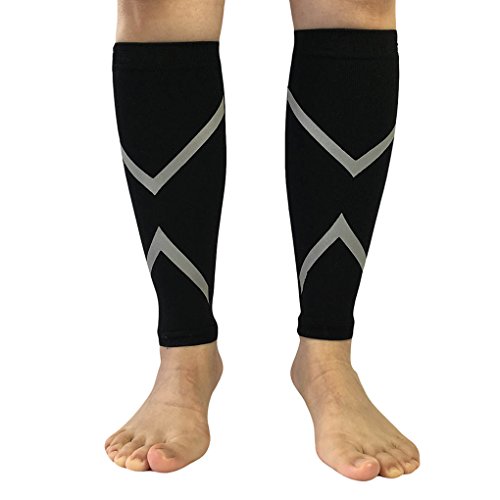 Junecat Women Men Footless Compression Leg Sleeves Support Calf Socks for Running Cycling