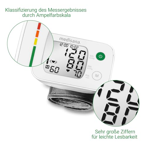 medisana BW 335 Handgelenk-Blutdruckmessgerät, präzise Blutdruck und Pulsmessung mit...