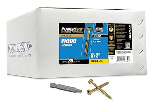 Image of Power Pro Premium Exterior Wood Screws, #8 x 2 Inch All-Purpose Deck Screws for Outdoor Projects, T-25 Star Bit Included, Bronze, 3000 Pieces | 967775