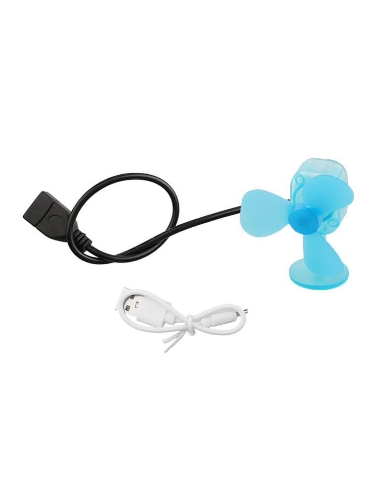 Mini éolienne portable, chargeur USB efficace pour voyage, camping, compact 14 x 12 x 6 cm, bleu