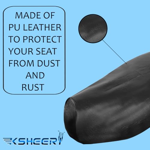 Image of Vida Vx2 Scooty Seat Cover Protect from Rust and Dust, PU Leather Waterproof Durable Seat Cover for Vida Vx2, Vida Vx2 Plus Ev (Black)