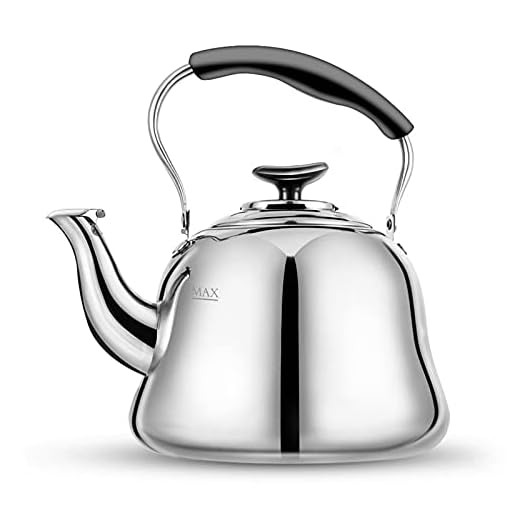 Tea Kettle Stovetop Whistling Teakettle Classic Teapot Stainless Steel Tea Pots for Stove Top with Thin Fast Heating Base, Mirror Finish, 2 liters