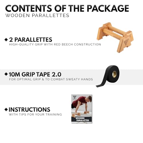 GORNATION Parallettes Premium, Push-Up Grepen voor Fitness, Gym, Calisthenics & Yoga, Houten Opdruksteunen voor Ultieme Stabiliteit & Grip, Wooden Parallettes voor Thuis & Buiten Training - Afbeelding 6