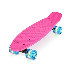 Xootz Retro Kunststoff Skateboard mit LED-Rollen