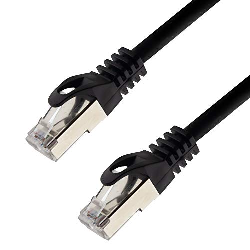 Netzwerkkabel S/FTP PIMF Cat. 7 1,50 Meter schwarz Patchkabel Gigabit Ethernet LAN DSL CAT7 Kabel