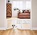 PAWLAND Wooden Freestanding Foldable Pet Gate for Dogs, 24 inch 3 Panels Step Over Fence, Dog Gate for The House, Doorway, Stairs, Extra Wide (White, 24