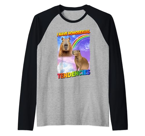 I Have Homosexual Tendencies Capybara Cultura Dei Memi Maglia con Maniche Raglan