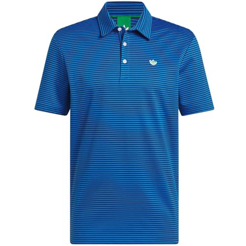 adidas Men's Originals Stripe Pique Polo - Bluebird/Night Indigo LG