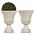 Worth Garden Plastic Urn Planters for Outdoor Plants, Tree 22'' Tall 2 Pack Round Classic Resin Flower Pots Indoor Beige Traditional Front Porch 15 in Dia. Large Imitation Stone Decorative Patio Deck