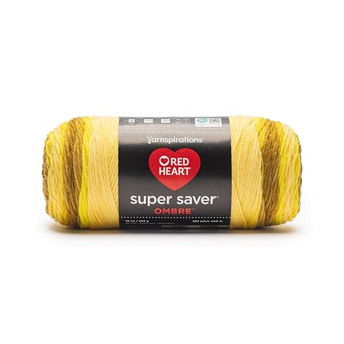 Image of Red Heart Super Saver Ombre Gold Bar Yarn - 2 Pack of 283g /10oz - 100% Acrylic - #4 Worsted (Medium) - 482 Yards - Knitting /Crochet