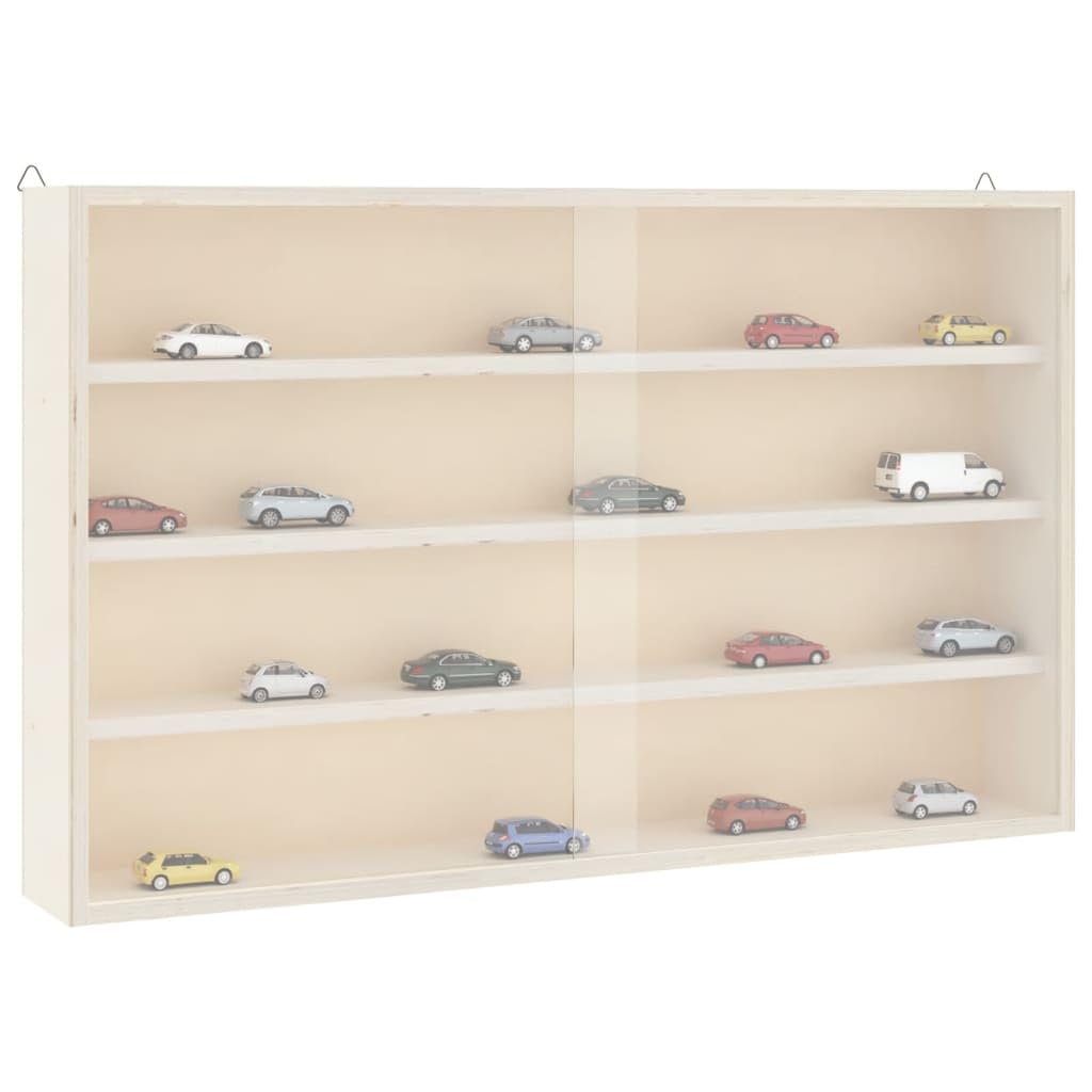 vidaXL Vitrina de Madera para coleccionistas con Puertas 60x8,5x37 cm