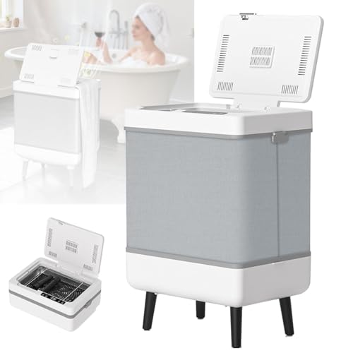 Calentador y secadora de toallas, armario eléctrico de 35 litros para baño, spa, salón con modos duales (calor/seco), inicio retardado y temporizador