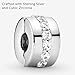 PANDORA Shining Path Charm, Sterling Silver, Clear Cubic Zirconia, One Size