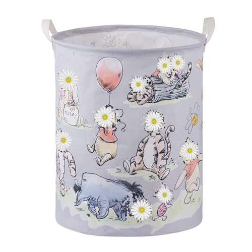 Image of Bear Storage Basket, Nursery Large Hamper Canvas Laundry Basket Foldable With Waterproof Pe Coating,For Kids Boys And Girls, Bathroom, Bedroom, Clothes,Toy Bin