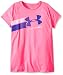 Under Armour Girls' Fast Lane T-Shirt, Pink Punk/White, Youth Small