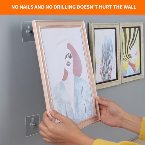 20 Pezzi Ganci Adesivi per Quadri Muro, Appendi