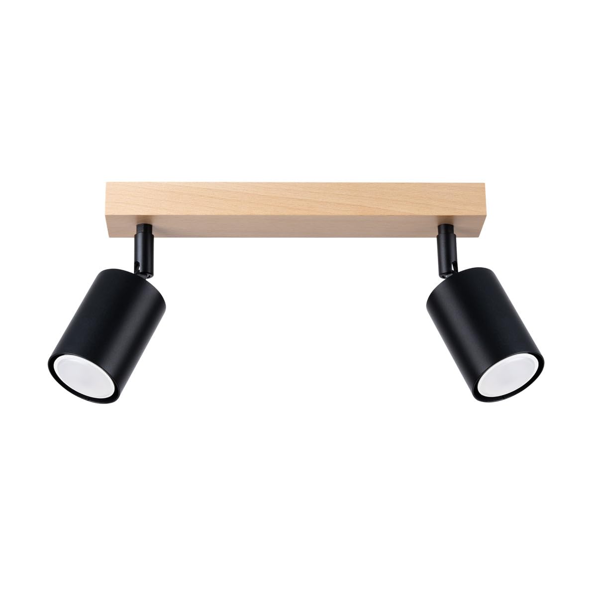 Sollux Verdo Modern Ceiling spot Twin Wood, Black 2X GU10