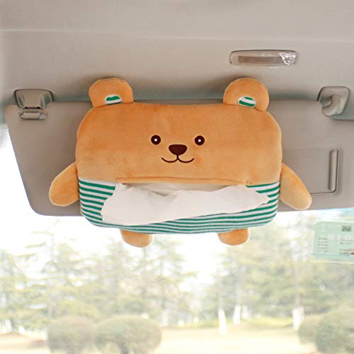 Boite A Mouchoir Voiture Mignon Animal Créatif Organisateur De Papier Suspendu Boîte À Serviettes Multi-Usage pour La Maison, Le Bureau, La Voiture Décoration,Bear,1 Cover