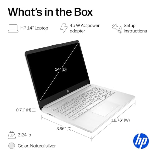Image of HP Laptop 14 inch Computer 2026, Intel Processor, 1-Year Office 365