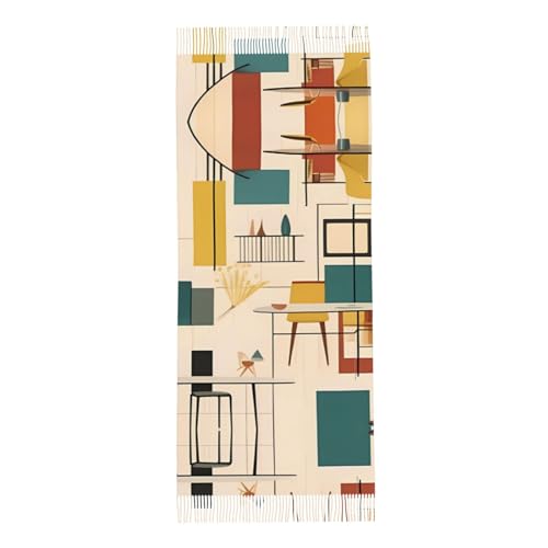 Écharpe moderne du milieu du siècle longue et douce taille unique - 5