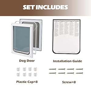 Pet Flap Door 2 Methods Locking Canine Flap Door Wall Entry Pet Door with Clear Flap for Canine medium  Cucciolini Doodles Pet flap door 2 methods locking canine flap door wall entry pet door with clear flap for canine medium   cucciolini doodles