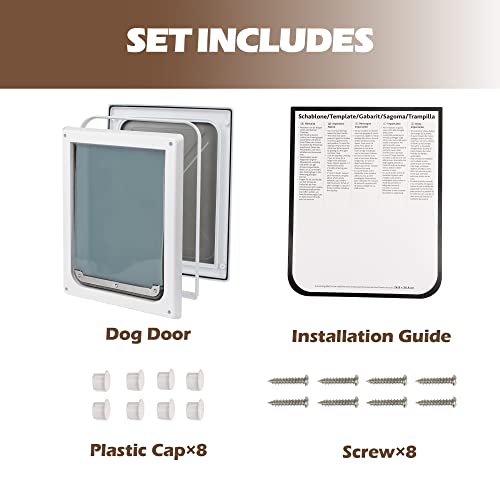 Pet Flap Door 2 Methods Locking Canine Flap Door Wall Entry Pet Door with Clear Flap for Canine medium  Cucciolini Doodles Pet flap door 2 methods locking canine flap door wall entry pet door with clear flap for canine medium   cucciolini doodles