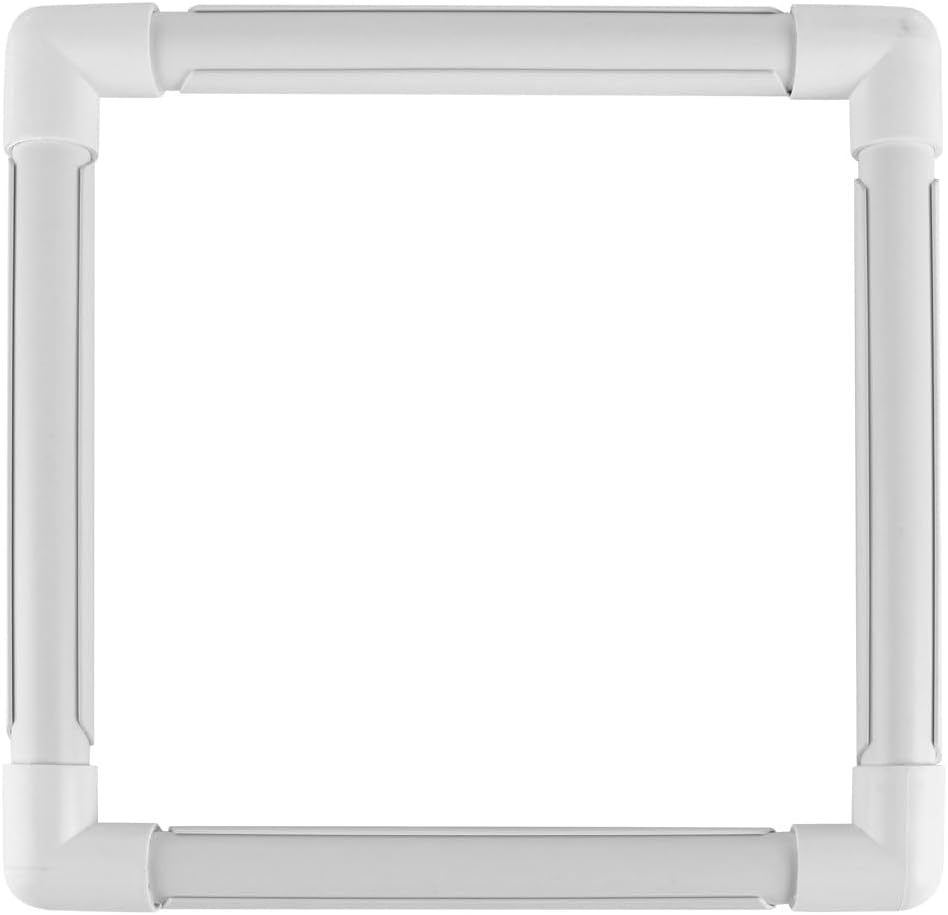 MINAOLULUS Square Plastic Clip Frame for Embroidery and Cross Stitch 11x11 Inch DIY Needlework Tool for Quilting and Sewing Craft