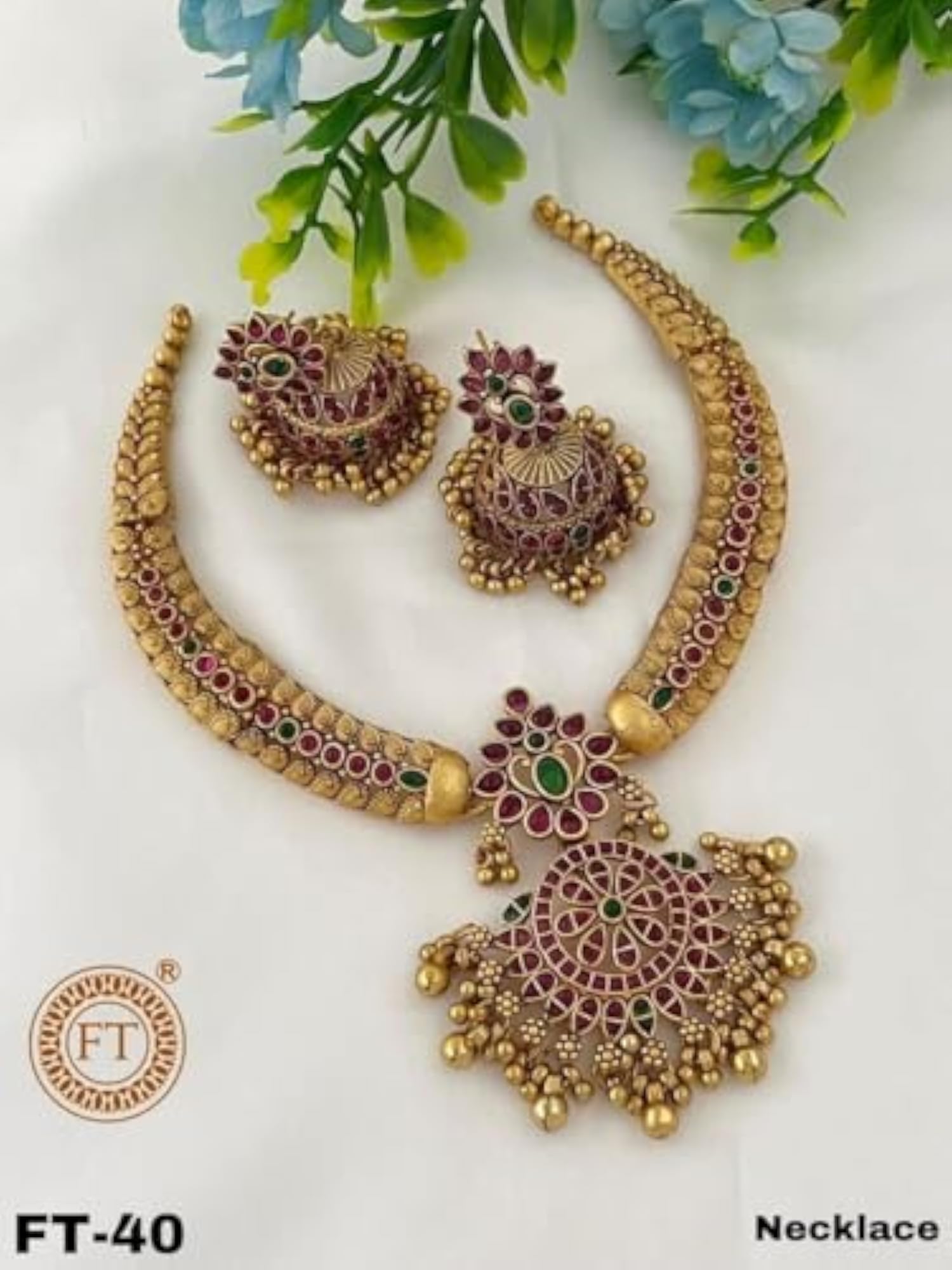 Alloy Gold-Plated Jewellery Set, Traditional Design