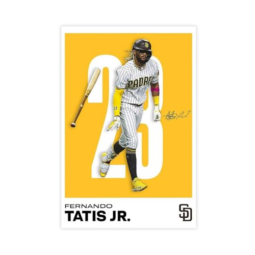 YALIZEYAO Fernando Tatis Jr Canvas Poster Wall Art Decor Print Picture Paintings for Living Room Bedroom Decoration Unframe:12x18inch(30x45cm)